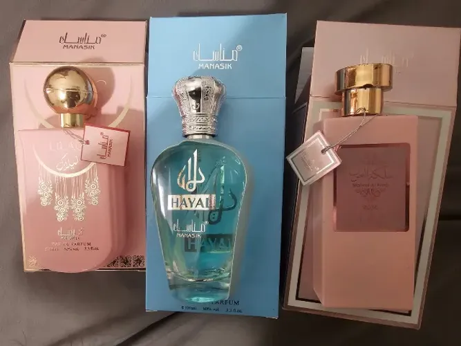 Kit Perfumes Árabes MANASIK - Hayal, Lilac e Rose