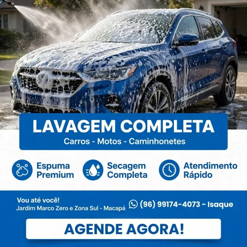 Lavagem Completa de Carros, Motos e Caminhonetes - Vou até você - Zona Sul