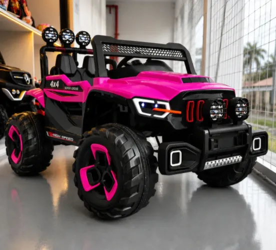 JEEP ELÉTRICO INFANTIL GIGANTE OFF-ROAD 4X4 ROSA 12V Novo Lacrado