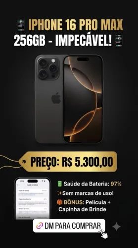 Iphone 16 Pro Max 256GB - Muito Novo
