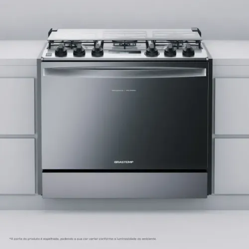 Fogão Brastemp 5 Bocas de Embutir Cor Inox com Turbo Chama e Touch Timer - BYS5PCR