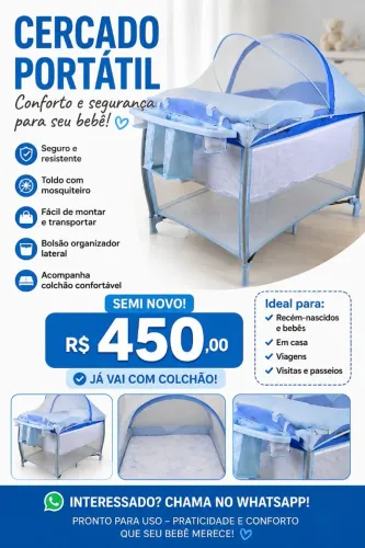 CERCADO/BERÇO PORTÁTIL INFANTIL