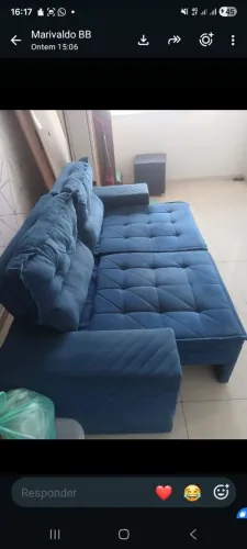 Vendo Sofá Retrátil e Reclinável revestido em Suede Velusoft - 200 cm de Largura - Azul