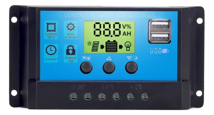 Regulador De Controlador De Carga Pwm De Painel Solar De 12v/24v 30A/20A/10A