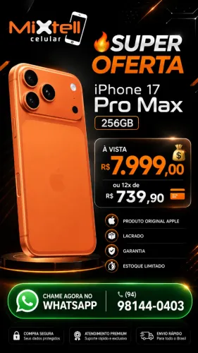 iPhone 17 Pro Max 256GB Laranja