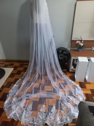 Véu de noiva mantilha longo