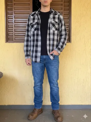 Camisa xadrez masculina Guess, tamanho gg 