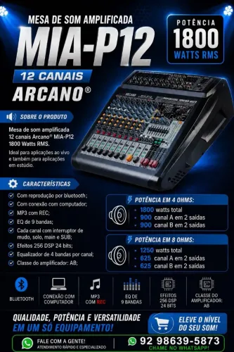 Mesa de som amplificada