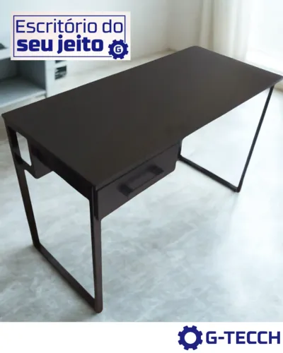 Mesa de Escritório Industrial com Gaveta 1,1M Refoçada Multiuso para Estudo Computador