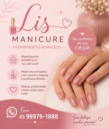 Manicure e pedicure a domicílio