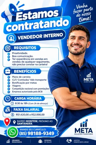 Vaga vendedor interno