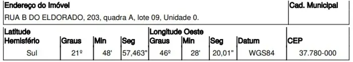 Terreno de leilão em CALDAS / CALDAS / MG | Venda Online