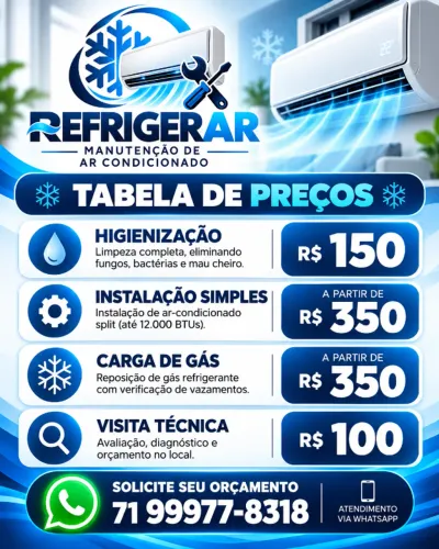 SERVIÇO DE MANUTENÇÃO E INSTALAÇÃO DE AR CONDICIONADO