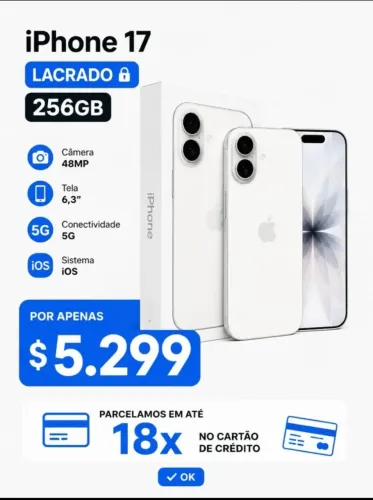 iPhone 17 256GB Lacrado - Novo na Caixa com Garantia Apple!!!