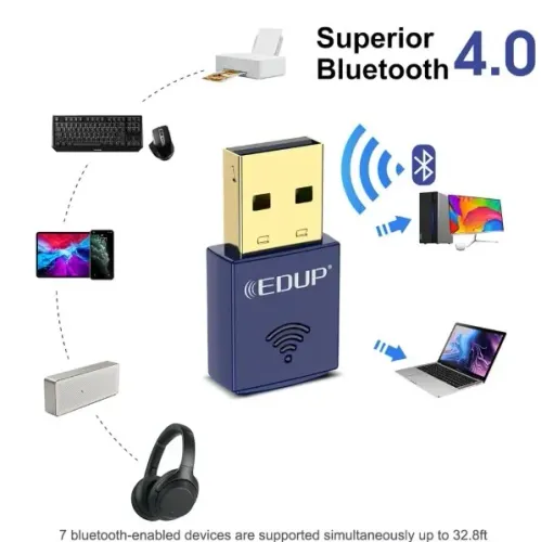 adaptador WiFi, 150Mbps, placa de rede sem fio, Bluetooth 4.0,