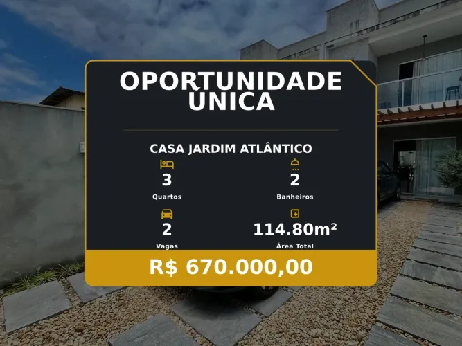 Não Perca: Casa Duplex no Jardim Atlântico, Próxima à Praia e Completamente Equiparada!
