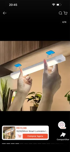 Smart Luminária inteligente Ultra LED com sensor