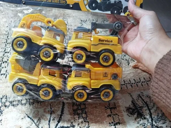 kit 4 carrinhos de construção infantil