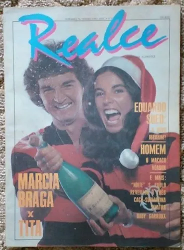 REVISTA REALCE N.O 03 COM O EX JOGADOR TITA DO FLAMENGO E MÁRCIA BRAGA NA CAPA.