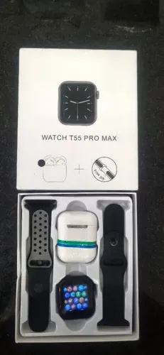 Smartwatch T55 PRO MAX -Novo - Com fone sem fio e 2 pulseiras