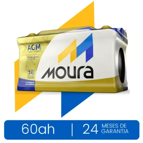 Moura 60Ah (MA60AD) | AGM | Caixa Alta | 24 Meses de Garantia