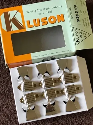 Tarraxa de guitarra Kluson Waffleback Metal Nickel 3+3 p gibson esp Ibanez