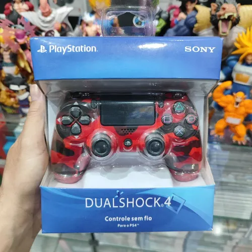 Controle PS4 Vermelho Camuflado Linha Premium Novo com Garantia-Aceito OLXPAY e Faço Envio