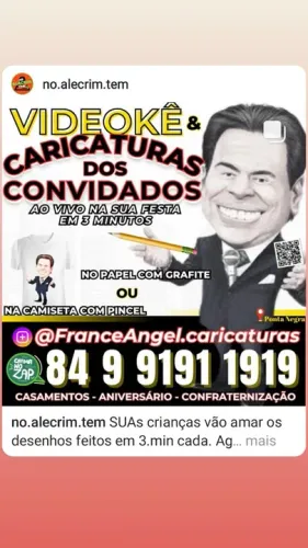 Lembrancinha - Caricatura dos convidados ao vivo em 3 min 
