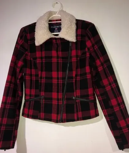 Jaqueta feminina xadrez de lã tam M Ecko Unltd original 