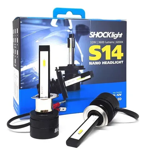 Kit Lâmpada S14 Led Nano H1 H3 H4 H7 H8 H11 H27 Shocklight