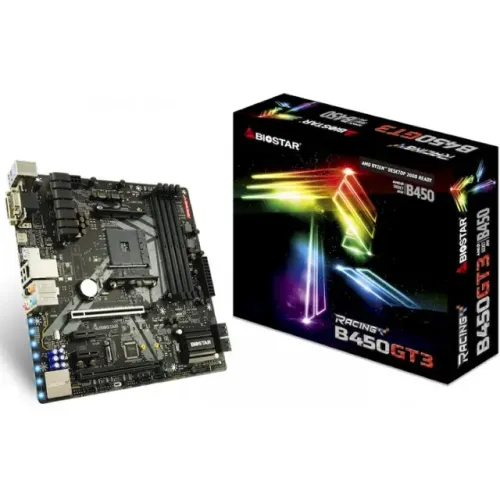 Placa Mãe Biostar Racing B450GT3 Chipset B450 AMD AM4 mATX DDR4