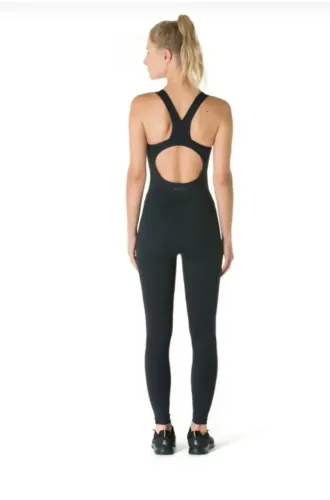 Macacão Fitness Track & Field - Preto - Tamanho P (Impecável)