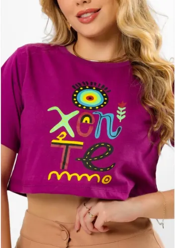 Camiseta Cropped Feminina - Tamanho M