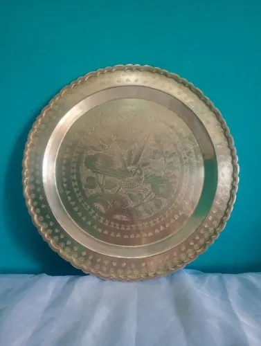 Antigo prato de parede / medalhão em bronze com Beija flor - Hong Kong <br>