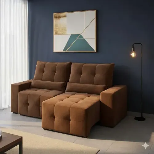 NA COR MARROM sofá ideal com conforto de alta qualidade