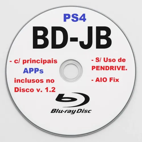 Disco BDJ PS4 até 12.52 automático e com APPs inclusos