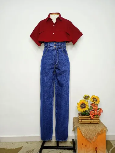 Calça Mom Jeans Vintage NOVA Cintura Alta Tamanho 34 Brechó 