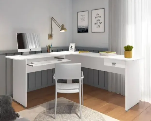 Promoção Mesa em L Branca - 10/07