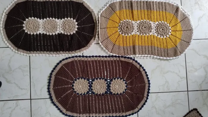 Tapetes de Crochê Oval - Artesanais