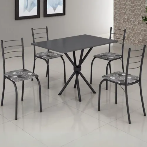 Conjunto de Mesa com 4 cadeiras Rio 1.00x60 - Entrega Rápida