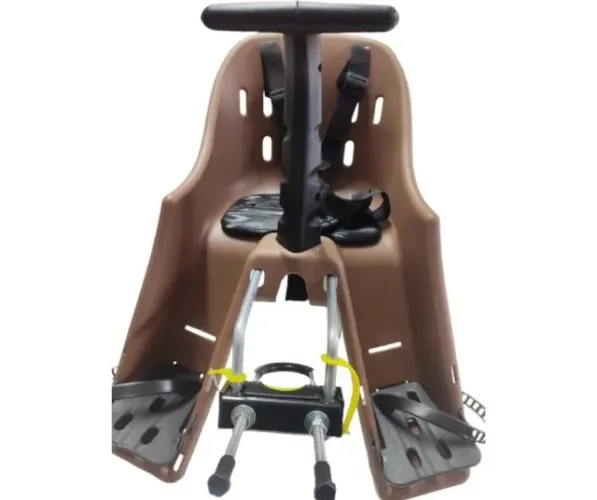 Cadeira p/bicicleta dianteira 15kg Kalf modelo Baby cor retro Marrom c/ assento envolvente
