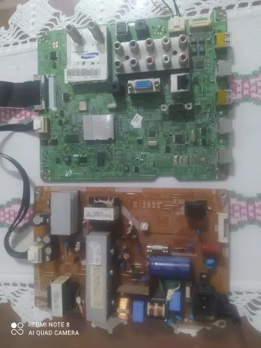 Placa principal e fonte mais Cabo flet tv Samsung esmart