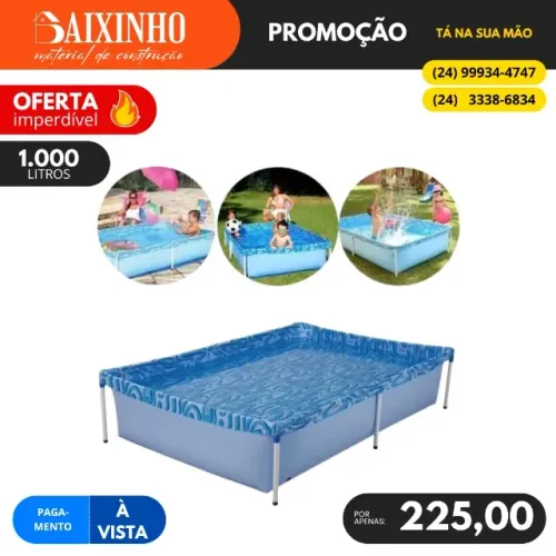 Piscina Estrutural Quadrada 1.000 Litros