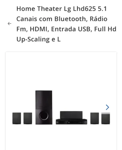 Home Theater LG LHD625 5.1 Canais Bluetooth (Usado)