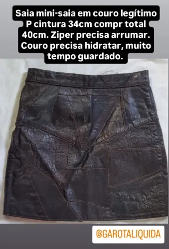 Mini saia couro legítimo P