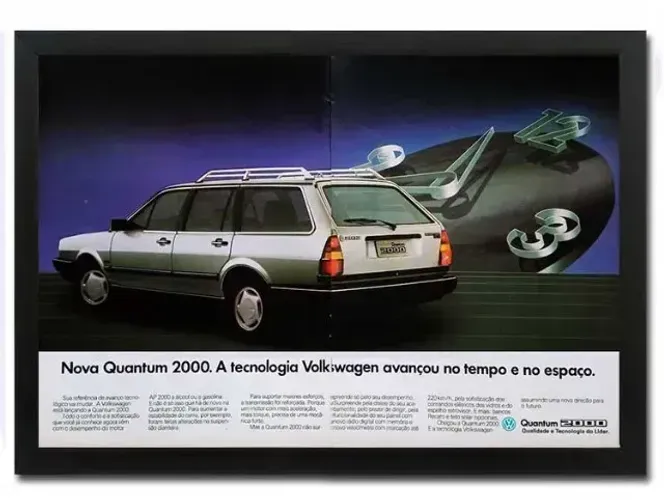 VW Santana Quantum GLS 1988 - Quadro com propaganda original de revista