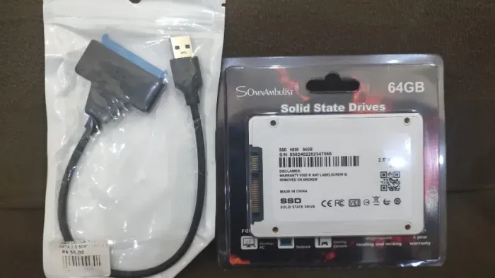 Cabo leitor hdd 22pinos mais ssd 64gb