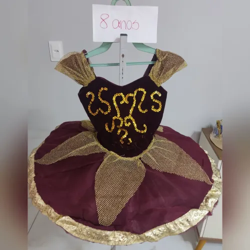 Bailarina Tchu-Tchu bordô infantil 8 anos 