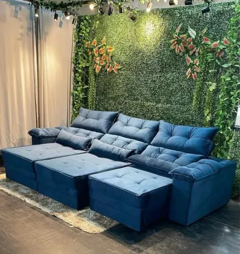 Sofá Retrátil e Reclinável 2.90 Mts Modular com Design Moderno