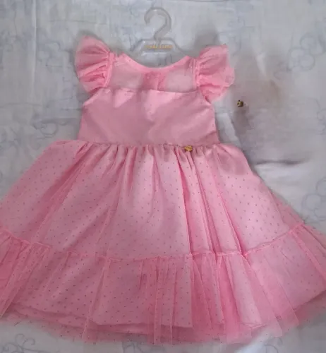 Vestido Infantil Rosa com Detalhes